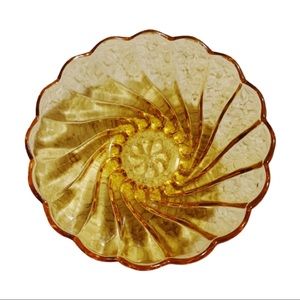 Hazel Atlas Colony Amber Fruit/Salad Glass Bowl